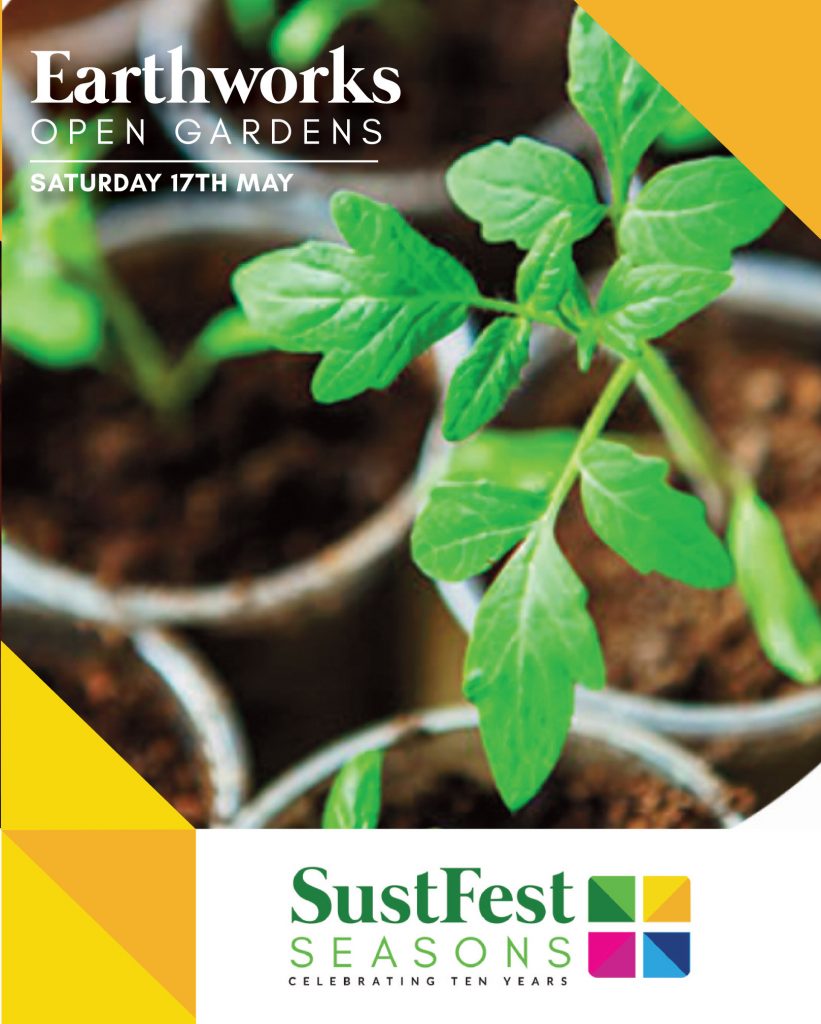 Earthworks Open Garden Image of seedling. SustFest event