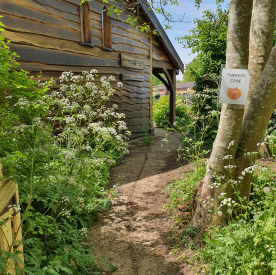 The Earthworks wooden lodge, called the Warren