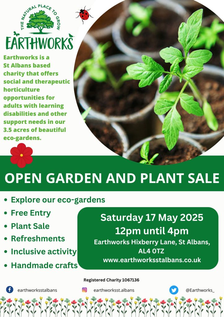 Open Garden poster. 17th May 2025. 12pm - 4pm